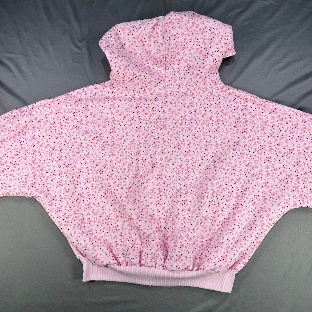 Blogilates Womens M Pink Floral Cotton Blend Marshmallow Hoodie Oversized Zip Up - Picture 3 of 10